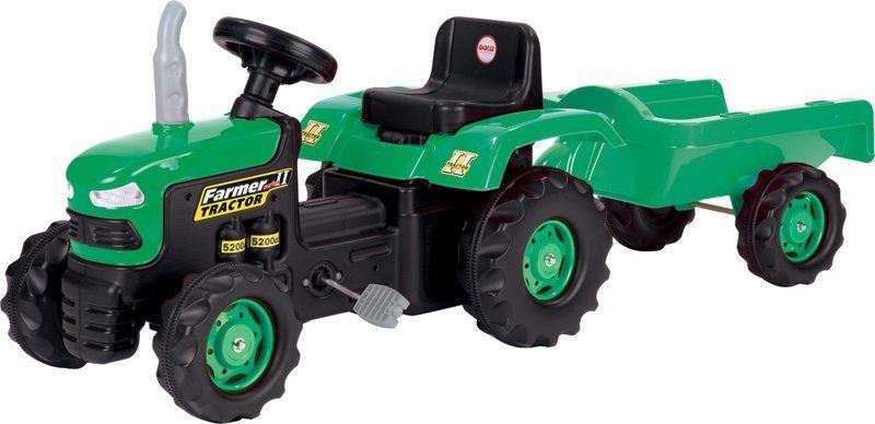 Šlapací traktor Dolu Traktor šlapací s vlečkou, zelený