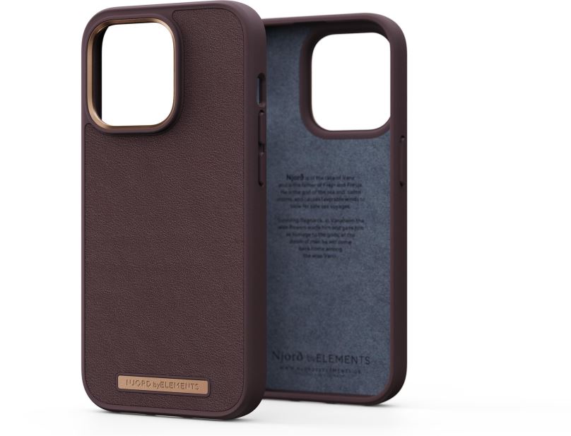 Kryt na mobil Njord iPhone 14 Pro Genuine Leather Case Dark Brown