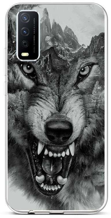 Kryt na mobil TopQ Kryt Vivo Y11s silikon Černobílý vlk 70100