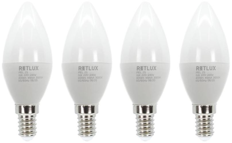 LED žárovka RETLUX REL 25 LED C37 4x5W E14 WW