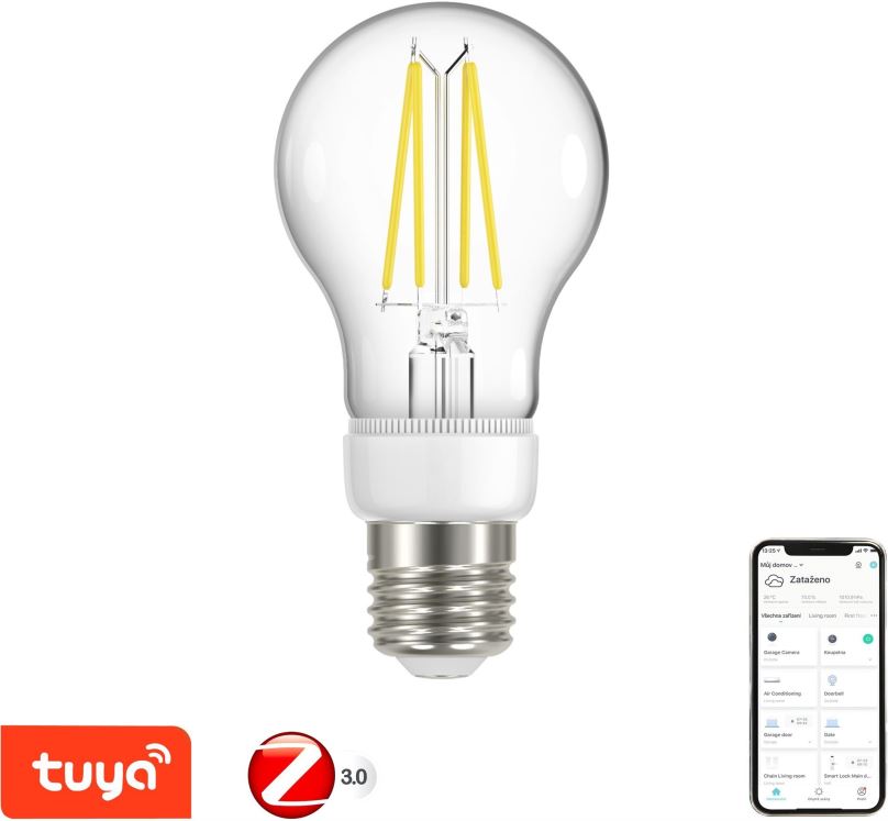 LED žárovka Immax Neo Filament E27 6,3W teplá bílá, stmívatelná, Zigbee 3.0