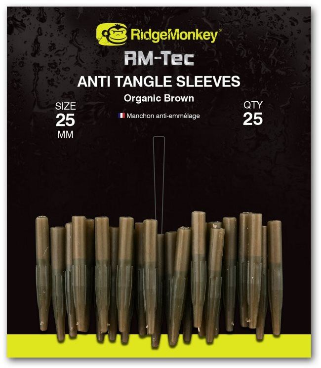 RidgeMonkey Převlek Connexion Anti Tangle Sleeves Organic Brown Short 25ks