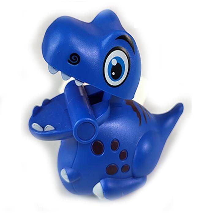 Hračka pro nejmenší Mikro trading Dinosaurus po stlačení jezdící 9 cm modrý