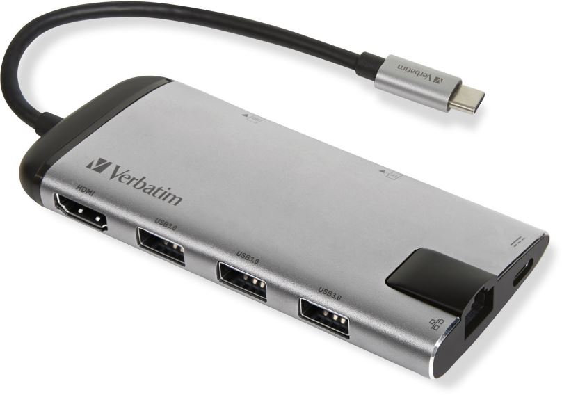 Replikátor portů VERBATIM USB-C Multiport HUB USB 3.1 GEN 1/ 3x USB  3.0/ HDMI/ SDHC/ microSDHC/ RJ45
