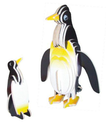WOODEN TOY , WCK 3D puzzle Tučňáci barevní