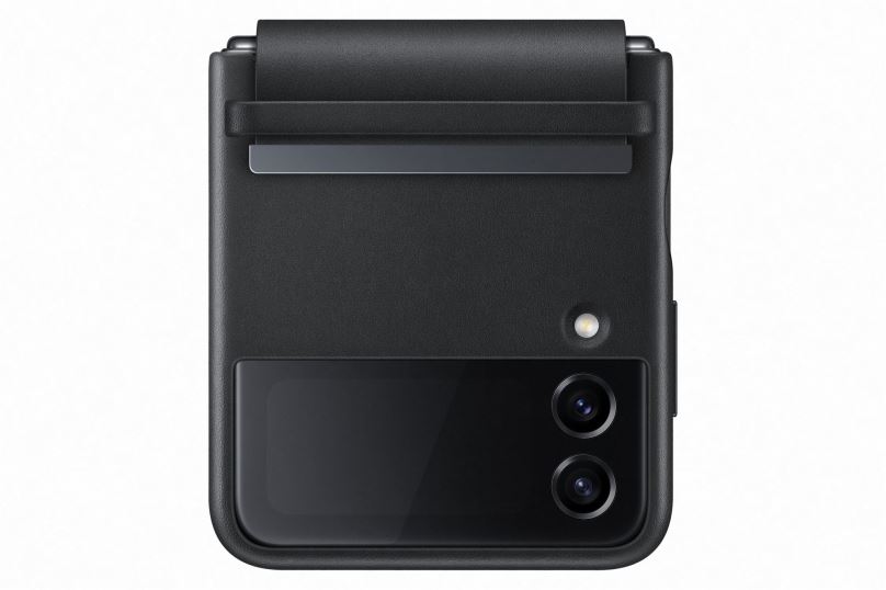 Kryt na mobil Samsung Galaxy Z Flip4 Kožený zadní kryt Flap černý