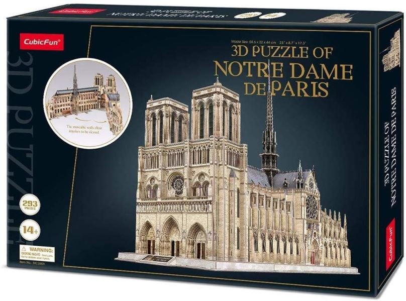 3D puzzle Cubicfun 3D puzzle Katedrála Notre-Dame 293 dílků