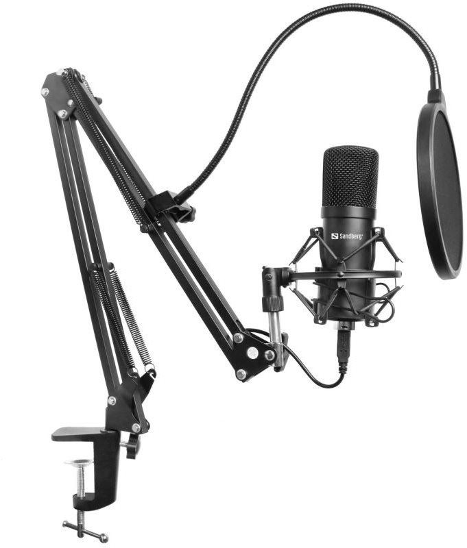 Mikrofon SANDBERG Streamer USB mikrofon Kit, černý