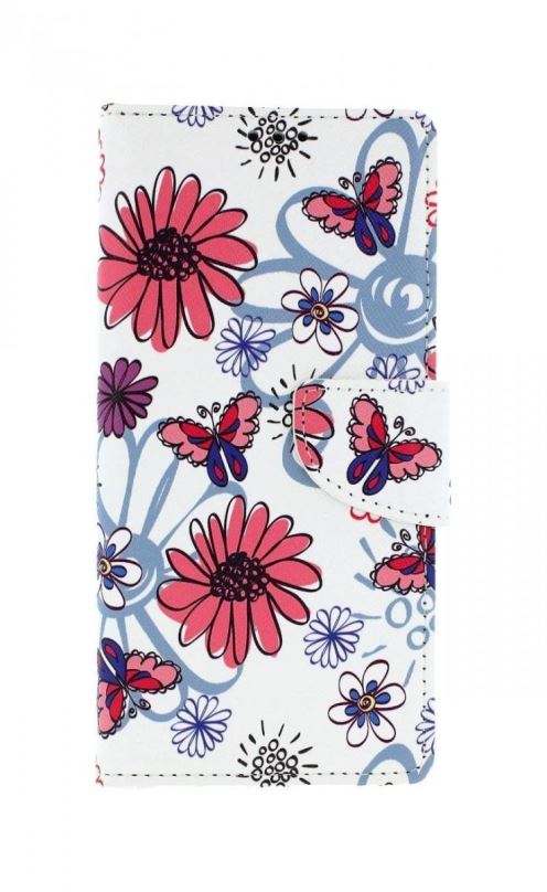 Kryt na mobil TopQ Xiaomi Redmi Note 9 knížkový Flowers 50612