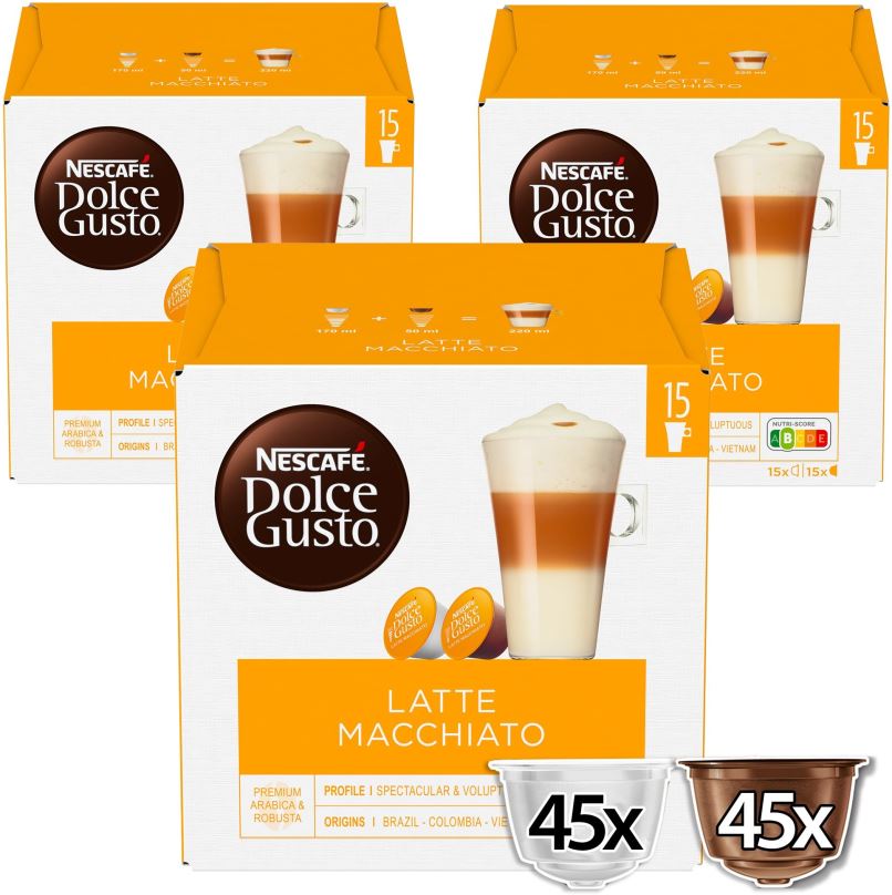 Kávové kapsle NESCAFÉ® Dolce Gusto® Latte Macchiato XXL - 90 kapslí (45 porcí)