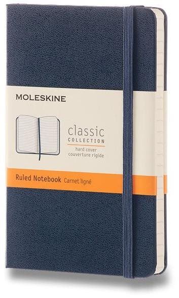 Zápisník Moleskine S, tvrdé desky, linkovaný, modrý