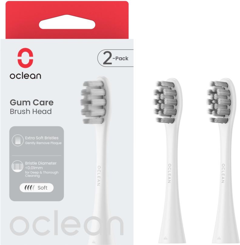 Náhradní hlavice k zubnímu kartáčku Oclean Gum Care Extra Soft P1S12 W02 2 ks bílé