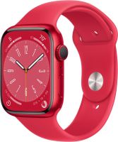 Chytré hodinky Apple Watch Series 8 45mm Červený hliník s červeným sportovním řemínkem