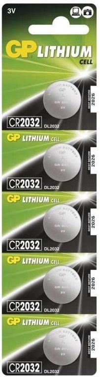 Knoflíková baterie GP CR2032 lithiová 5ks v blistru