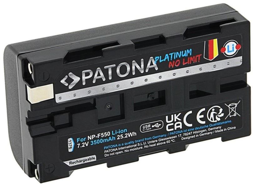 Baterie pro kameru PATONA baterie pro Sony NP-F550/F330/F570 3500mAh Li-Ion Platinum USB-C nabíjení