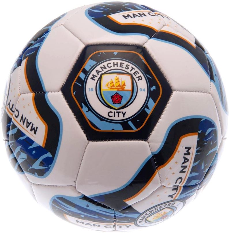 Fotbalový míč Ouky Manchester City FC, bílo-modrý, 26 panelů, vel. 5