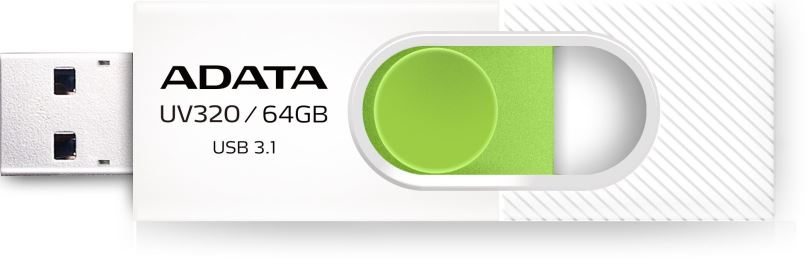 Flash disk ADATA UV320 64GB, bílo-zelená