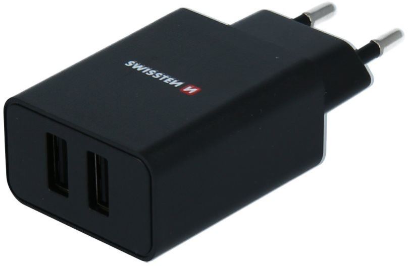 Nabíječka do sítě Swissten síťový adaptér SMART IC 2.1A + kabel USB-C 1.2m černý