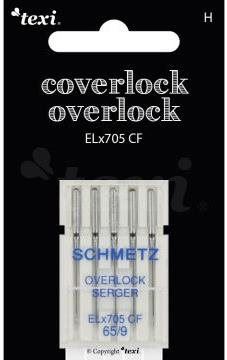 Jehly do šicího stroje Jehly pro overlocky/coverlocky Texi overlock/coverlock ELx705 CF 5x65