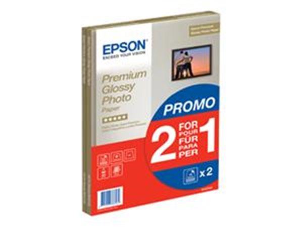 Fotopapír Epson Premium Glossy Photo A4 15 list + druhé balení papíru zdarma