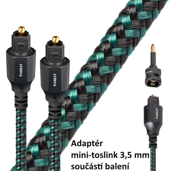 Audioquest Forest Optilink 1,5 m - optický kabel Toslink (+ 3,5 mm mini adaptér)