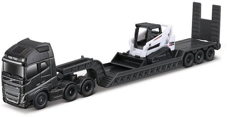 Kovový model Maisto Mini pracovní stroje, Sada velkého tahače, Volvo FH16, Bobcat T590