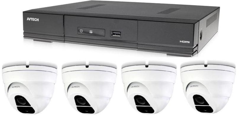 Kamerový systém AVTECH 1x DVR DGD1005AV a 4x 5MPX Dome kamera DGC5205TSE