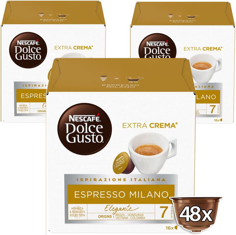 Kávové kapsle NESCAFÉ® Dolce Gusto® Espresso Milano karton 3x16 ks