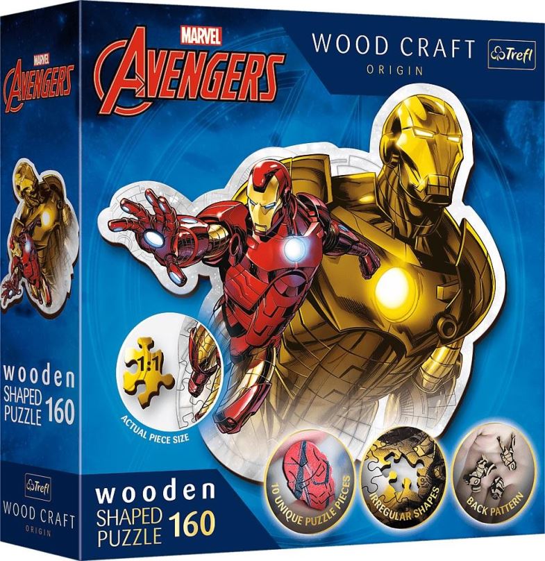 Dřevěné puzzle Trefl Wood Craft Origin puzzle Odvážný Iron Man 160 dílků
