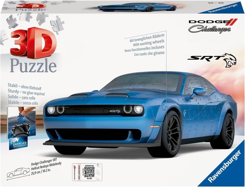 3D puzzle Ravensburger 3D Puzzle 112838 Dodge Challenger SRT Hellcat Widebody 108 dílků