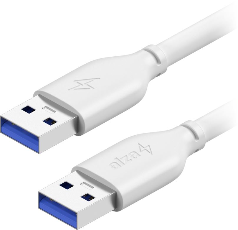 Datový kabel AlzaPower Core USB-A (M) to USB-A (M) 3.0, 2m bílý