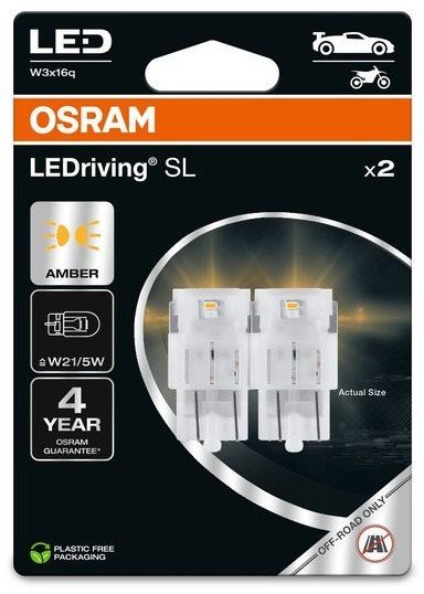 LED autožárovka OSRAM LEDriving SL W21/5W Žlutá 12V dva kusy v balení