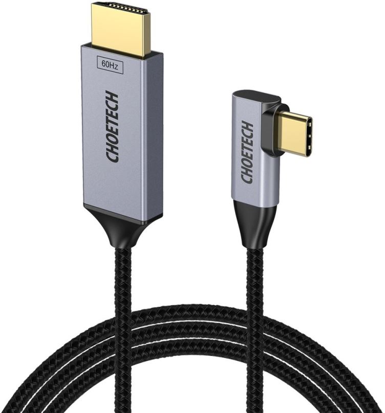 Video kabel ChoeTech USB-C to HDMI 90° Thunderbolt 3 Compatible 4K@60Hz Cable 1.8m
