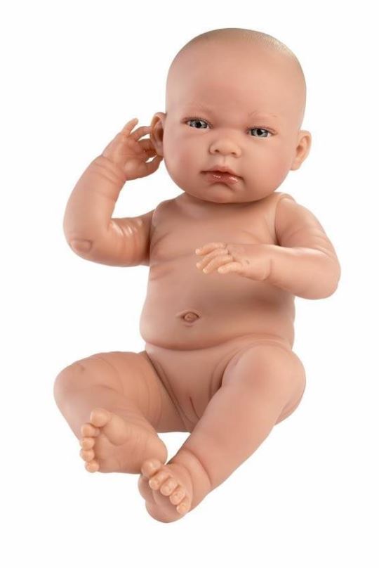 Panenka Llorens 84302 New Born Holčička - realistická panenka miminko s celovinylovým tělem - 43 cm