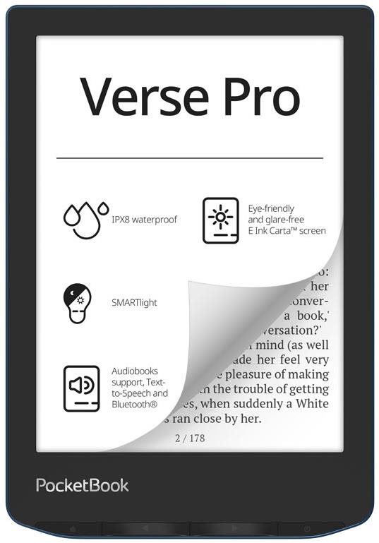 Elektronická čtečka knih PocketBook 634 Verse Pro Azure, modrý