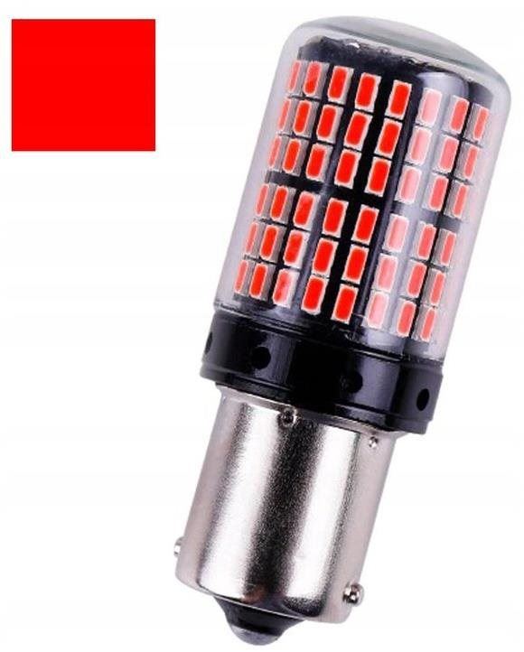LED autožárovka Rabel BA15S 144 led 4014 CANBUS P21W 1156 červená