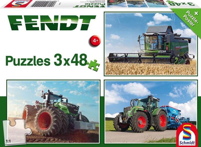 Puzzle Schmidt Puzzle Traktory Fendt 3x48 dílků