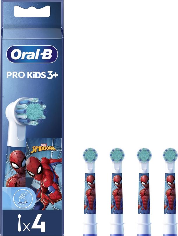 Náhradní hlavice k zubnímu kartáčku Oral-B Pro Kids Kartáčkové Hlavy S Motivy Spiderman, 4 ks
