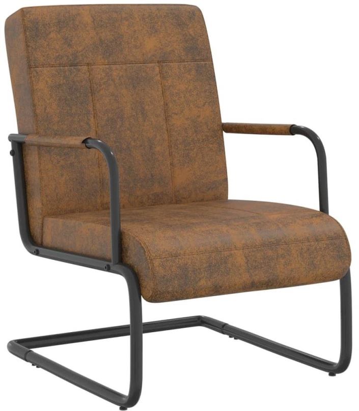 Křeslo Konzolová židle hnědá textil, 325798