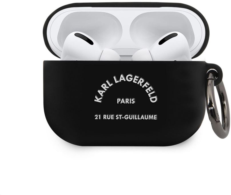 Pouzdro na sluchátka Karl Lagerfeld Rue St Guillaume Silikonové Pouzdro pro Airpods Pro Black