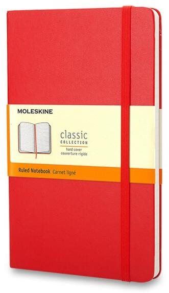 Zápisník MOLESKINE L, tvrdé desky, linkovaný, červený