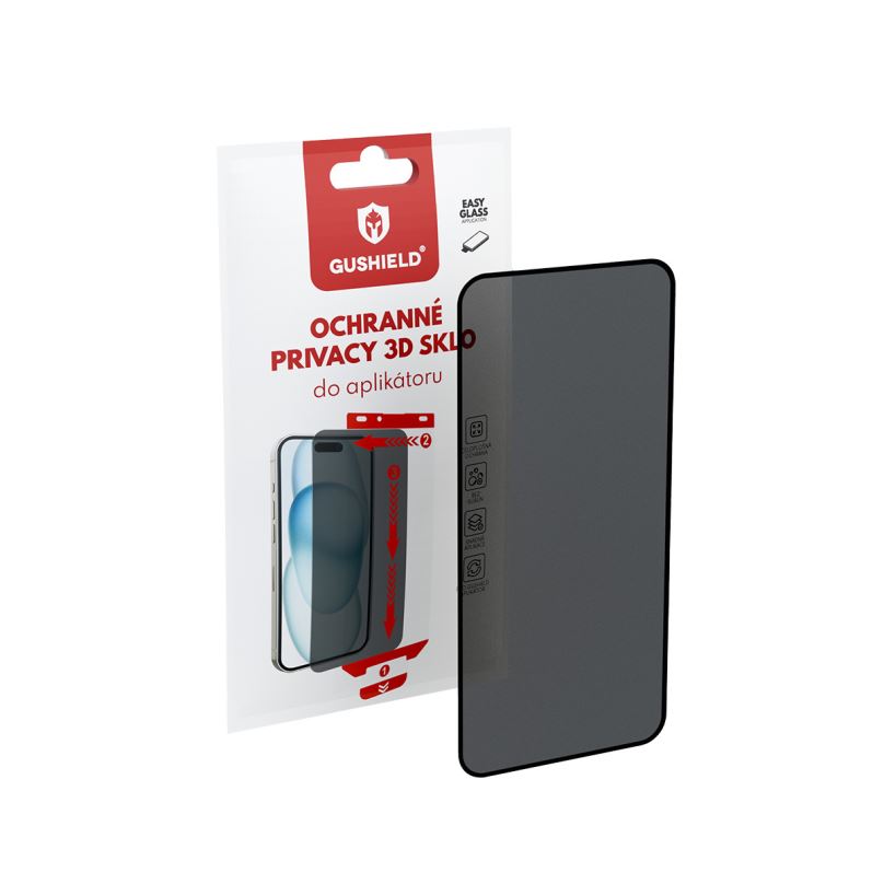 Gushield Ochranné privacy 3D sklo do aplikátoru iPhone 12 Pro Max GUGRP007 (zatmavující)