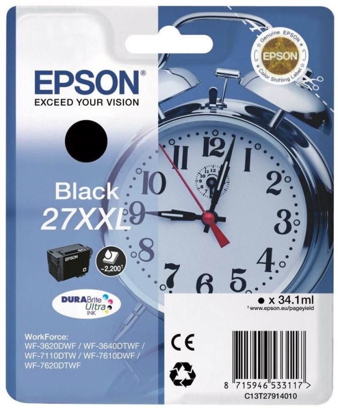 Cartridge Epson T2791 27XXL černá