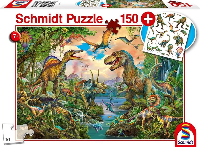 Puzzle Schmidt Puzzle Dinosauři 150 dílků + dárek (tetovačky)