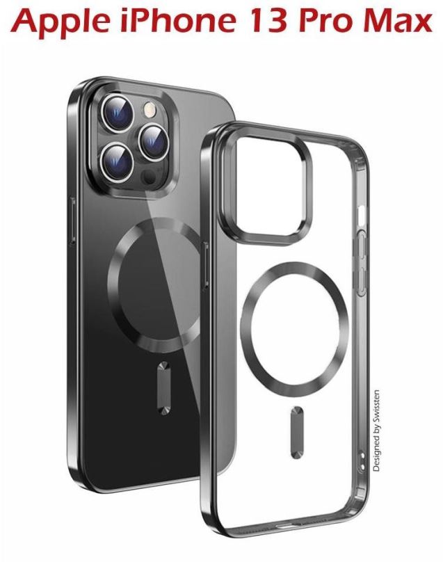 Kryt na mobil Swissten Clear Jelly MagStick Metallic pro iPhone 13 Pro Max černé
