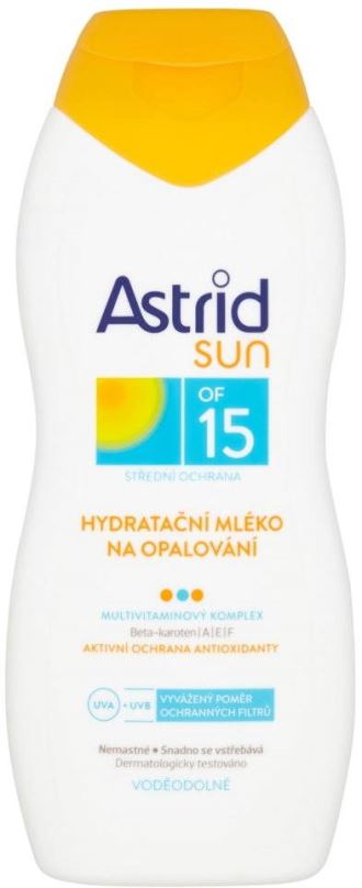Opalovací mléko ASTRID SUN Hydratační mléko na opalování SPF 15 200 ml