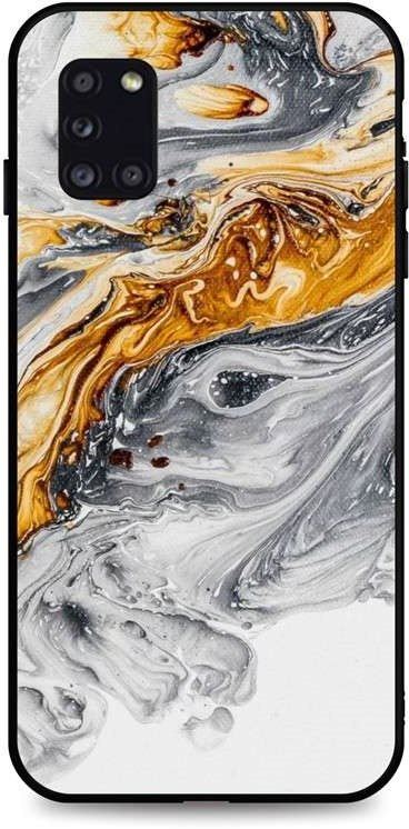 Kryt na mobil TopQ LUXURY Samsung A31 pevný Marble šedo-zlatý 50899