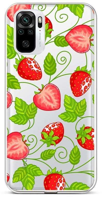 Kryt na mobil TopQ Xiaomi Redmi Note 10 silikon Strawberries 59038