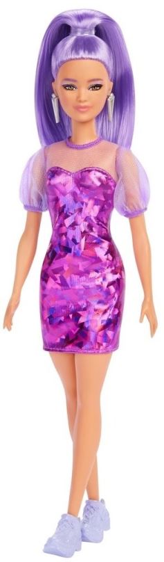 Panenka Barbie Modelka - Zářivě Fialové Šaty