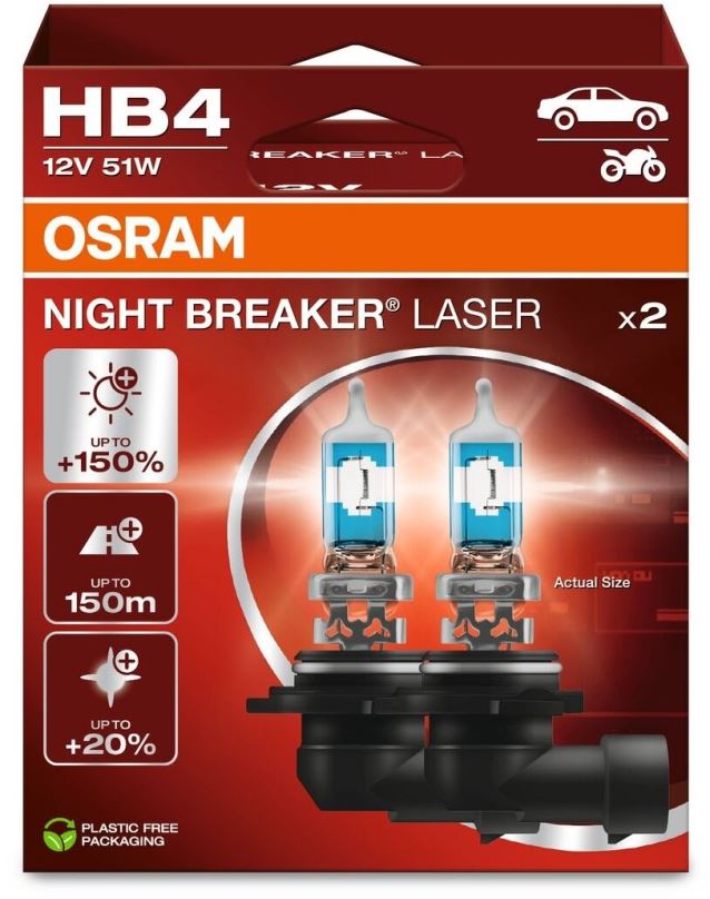 Autožárovka OSRAM HB4 Night Breaker Laser Next Generation +150%, 2ks